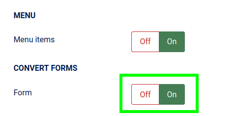 Opzione Convert Forms nelle impostazioni del plugin Crusco Canonical URL per Joomla